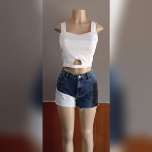 JOA White Blouse and PACSUN Shorts